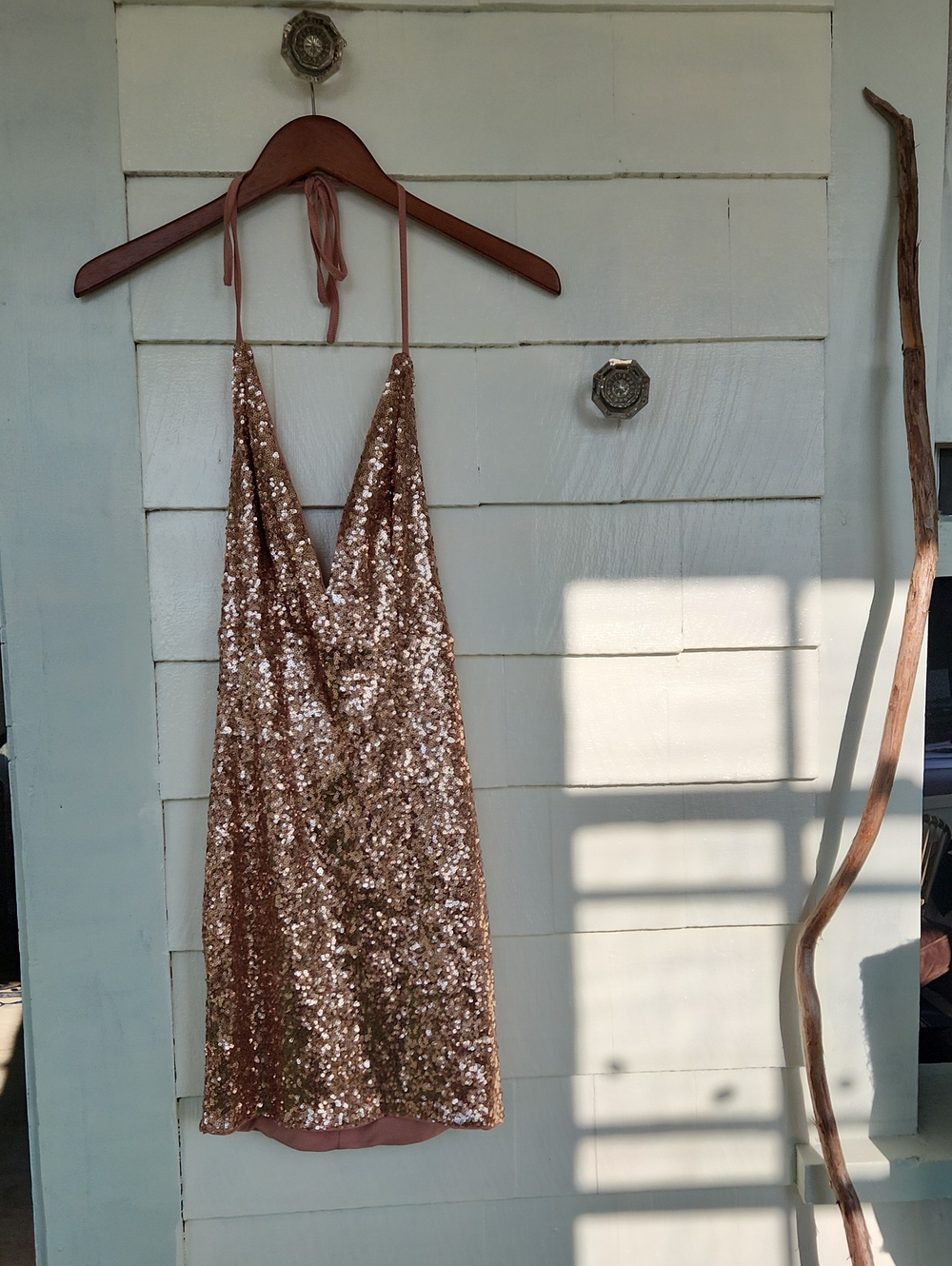 Hello Molly Rose Gold Sequin Mini Dress Size  XS